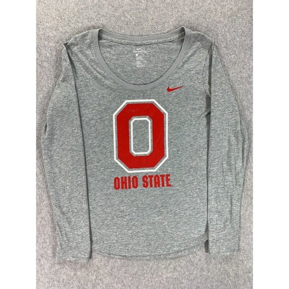 Ohio State Buckeyes Nike Scoop Neck Tee Shirt (Women's Small) Gray - Picture 1 of 12